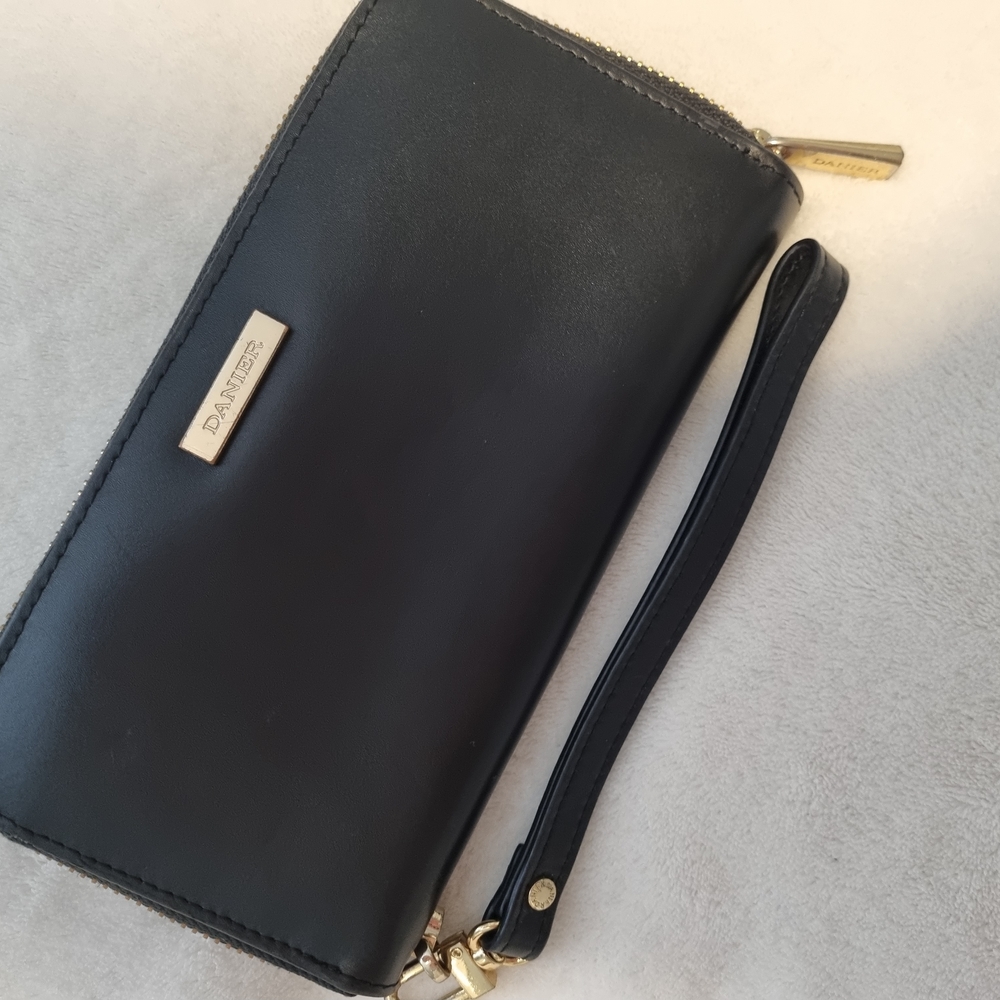 Danier Leather Black Wristlet Wallet
